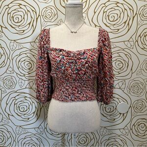 AFRM Mari Floral Smocked Blouse